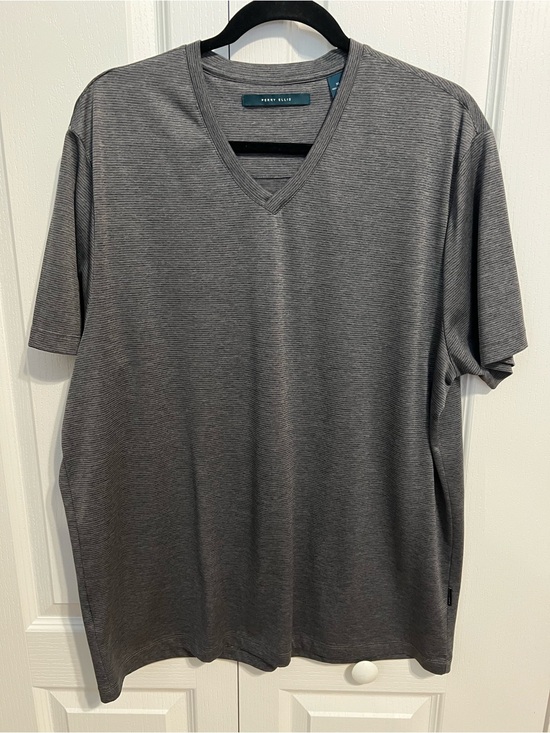 Perry Ellis Other - Perry Ellis Men's Short Sleeve V-Neck Tee - Charcoal Gray